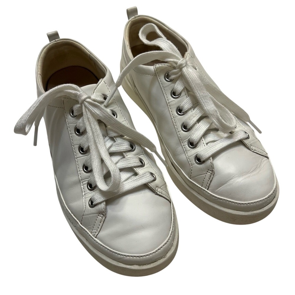 Vionic Winny White Leather Casual Low-Top Orthotic Support Sneakers‎ Size 7.5